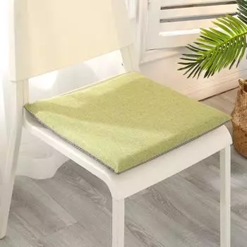 Льняная подушка на стул с ремнями, летняя подушка для сиденья из губки для офиса темно серый