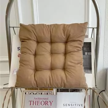 Льняная подушка с жемчугом, хлопком, квадратный табурет, подушка на спинку, домашний офис, компьютерный стул, защитный коврик, подушка для сиденья, коврик для ягодиц, стула 40x40cm