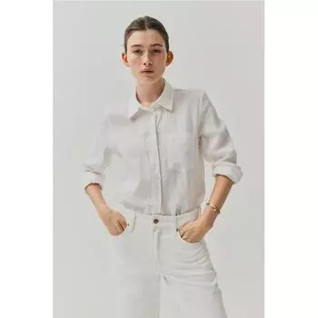 Льняная рубашка HM белая