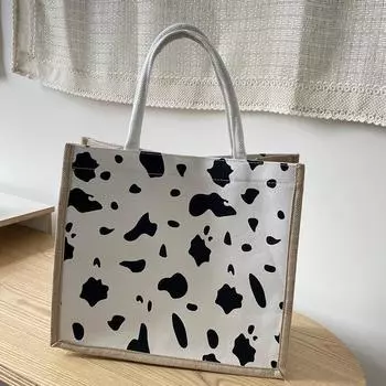 Льняная сумка, сумка-тоут через плечо, женская студенческая сумка большой вместимости для занятий