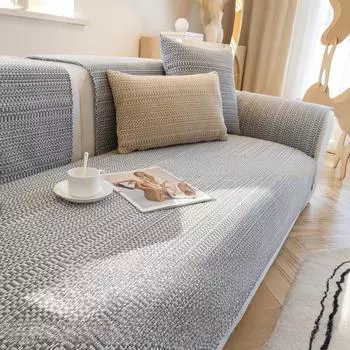 Льняная тканая диванная подушка в японском стиле, хлопково-льняной чехол для дивана, Нескользящая подушка для сиденья, универсальный чехол для четырех сезонов, летняя ткань 70*70cm