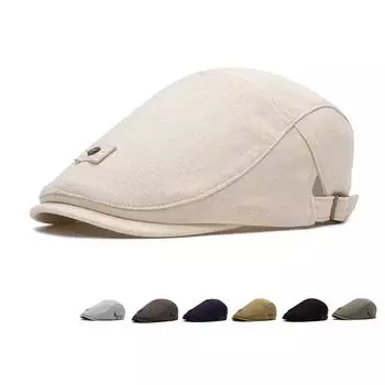 Льняной берет, солнцезащитная кепка, летняя женская кепка, британская винтажная кепка Forward, мужская кепка Newsboy синий
