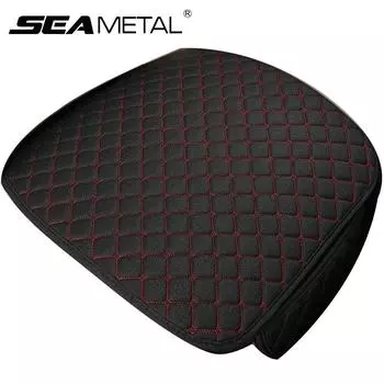 Льняной чехол для автомобильного сиденья SEAMETAL, сезонная передняя льняная тканевая подушка, дышащий защитный коврик, коврик 1x front seat cover чёрный/красный