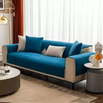 Льняной чехол для дивана, однотонный, современный, противоскользящий, комбинированный, чехол для диванной подушки, полное покрытие, защита мебели от пыли 70x70