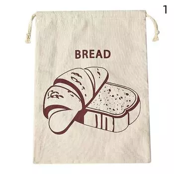 Льняной мешок для хлеба Многоразовый мешок для багета Хлопковый мешок для хранения со шнурком Буханка Домашний хлеб Свежий Экологичный Для хранения багета 1