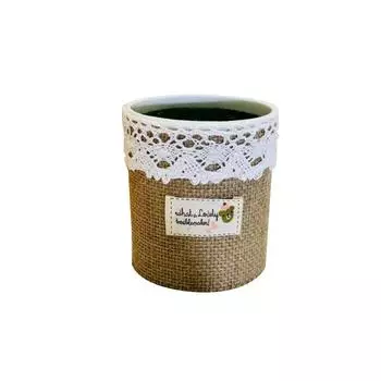 Льняной Прямой Тубус с Этикеткой Флокированный Цветок Цветочный Горшок Садоводство Цветочный Инструмент Растение