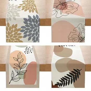 Льняной столовый флаг, напечатанный на ткани для украшения стола, скатерть для гостиной, журнального столика, крыльца 33cmx180cm ZQ8-1