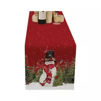 Льняной столовый флаг рождественский домашний столовый гостиный стол для дома и улицы праздничное украшение скатерти One Size красный