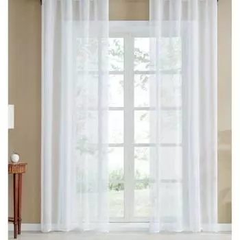 Льняной тюль цвета экрю однотонный 200 x 260 см