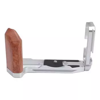 L-образная рукоятка для камеры с креплением «холодный башмак» с быстросъемной площадкой из алюминиевого сплава и дерева L-образная камера серебряный