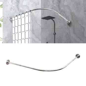 L-образный карниз для занавески для душа из нержавеющей стали, телескопический регулируемый угловой карниз для ванной комнаты, ванна 90 S