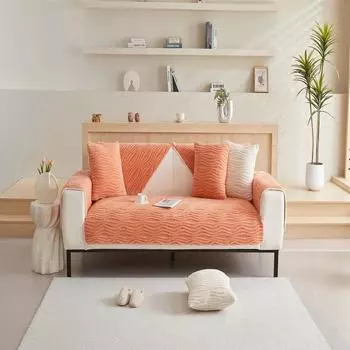 L-образный защитный чехол для дивана, плюшевый чехол для дивана для гостиной, теплое зимнее полотенце для дивана, универсальный нескользящий коврик для дивана, диван A 70x70