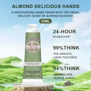 L OCCITANE Almond Delicious Hands 1,0 жидких унций/30 мл 1.0 FL.OZ./30ml