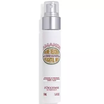 L Occitane Almond Delightful Mist, увлажняющий и парфюмерный спрей для тела, 50 мл, 1 шт.