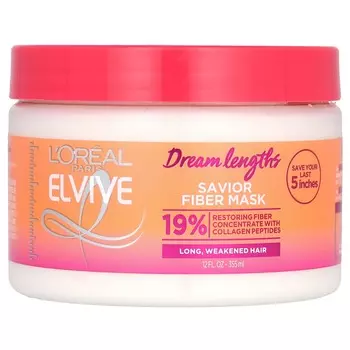 L Oral, Elvive, Dream Length, Savior Fiber Mask, for long and weak hair, 12 fl oz (355 ml)