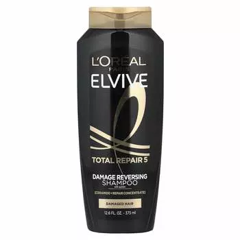 L Oral, Elvive, Total Repair 5, Damage Reverse Shampoo, Damaged Hair, 375 Ml (12.6 Fl Oz)