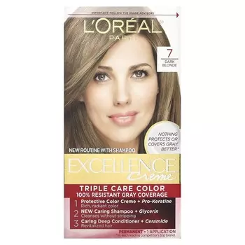 L Oral, Excellence Cream, цвет Triple Care, темно-русый, 7 типов, 1 нанесение
