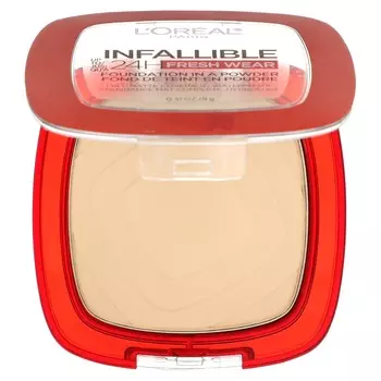 L Oral, Infallible 24 Hour Fresh Wear, пудровая основа, 130 True Beige, 9 г (0,31 унции)