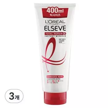 L Oral Paris Elsev Total Repair 5 Instant Miracle Hair Pack, 400 мл, 3 упаковки