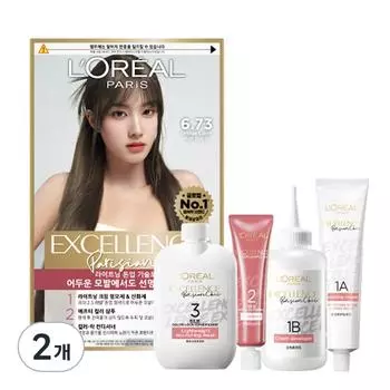 L Oral Paris Excellence Parisian Chic Hair Dye, 6.73 Khaki Brown, 2 pcs.