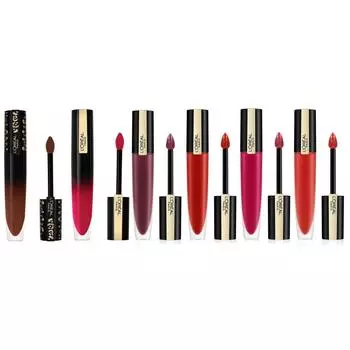 L Oral Paris - Набор из 6 фирменных матовых и лакированных жидких помад для губ 103/113/114/115 - 312/322 -