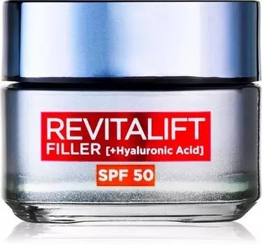 L Oral Paris Revitalift Filler Антивозрастной дневной крем Spf 50 TU прозрачный