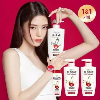 L Oral Paris Total Repair 5 Шампунь 410 мл 1&1 + 155 мл дополнительный подарок