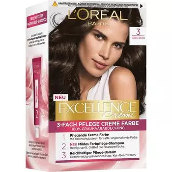 L Oreal Excellence Hair Dye 3 Dark Brown 1st