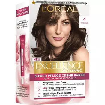 L Oreal Excellence Hair Dye 4 Middle Brown 1st