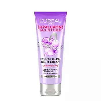 L Oreal Paris Filling Night Cream, Leave In Hair Cream with Hyaluronic Acid, For Dry & Dehydrated Hair, Adds Shine & bounce, 72H Hydra, 180ml