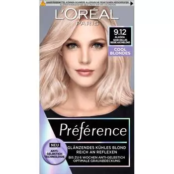 L Oreal Preference Hair Dye 9.12 Cool Blonde Alaska 1st