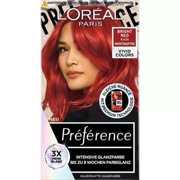 L’Oreal Preference Hair Dye Bright Red 8.624
