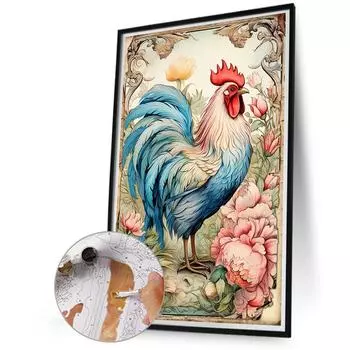 #L Paint By Numbers Kit On Canvas DIY Oil Art Chicken Picture Home Decor40x60cm