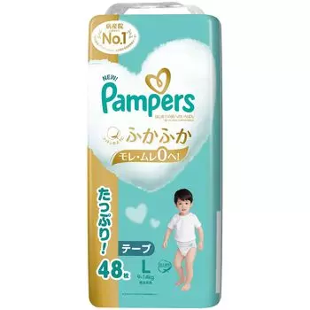 L Pampers лучшее для кожи 48 штук [размер ленты] подгузники, первый раз (9~14 кг),