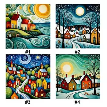 #L Полная вышивка Эко-хлопковая нить 11CT Напечатанный Город Набор для вышивки крестом Искусство 4