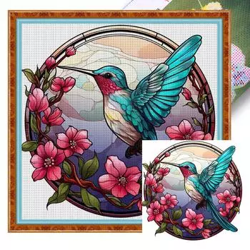 #L Полная вышивка Эко-хлопковая нить 11CT Напечатанные птицы Набор для вышивки крестом Искусство 1
