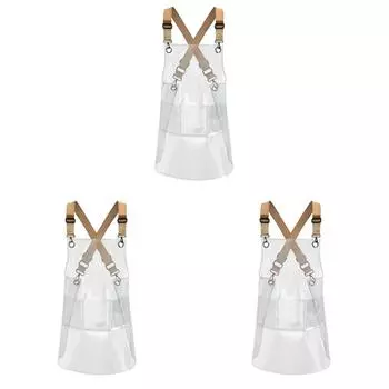 #L Рабочий фартук Домашний прозрачный фартук для кухни, парикмахерской, парикмахера (Желтая Лента)