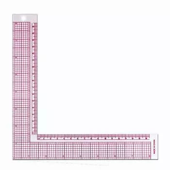 L Shape Sewing Ruler Plastic L-Square Curve Ruler Metric Inch Right Angle for Tailor Craft Tool Drawing Measuring Supplies красный