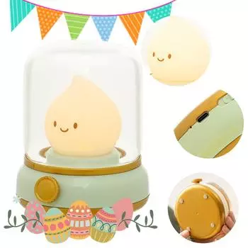 #L Силиконовый Пламя Янтарный Свет USB Перезаряжаемый Регулируемый Диммируемый Kawaii Грудное вскармливание Лам бежевый