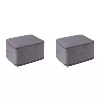 #L Сумка для хранения одеял Пододеяльник Сумка с двойной молнией для домашнего общежития (серый)