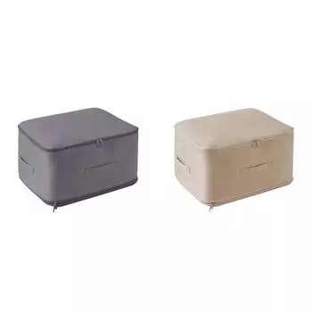 #L Сумка для хранения одеял Пододеяльник Сумка с двойной молнией для домашнего общежития (серый)