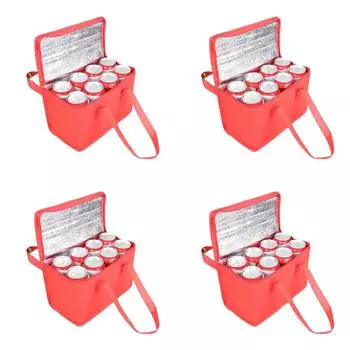 #L Сумка для пикника Портативная большая сумка для обеда Термосумка для еды Сумка для доставки пива (Красный С