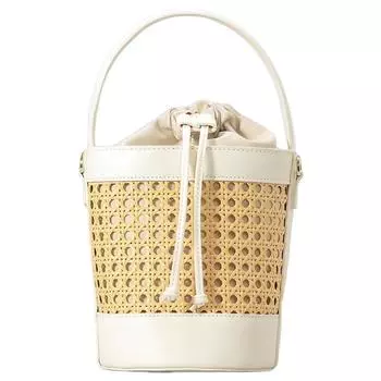 #L Сумка из ротанга из искусственной кожи соломенная пляжная сумка для отдыха и путешествий для женщин (коричневый