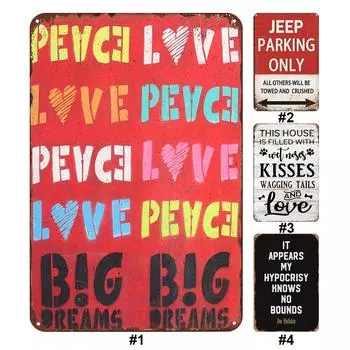 #L Винтажная металлическая пластина с фразой прямоугольная железная картина настенное искусство домашний бар декор 1