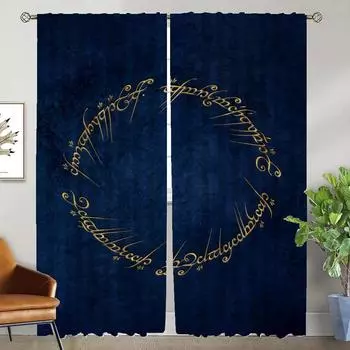 L-Властелин колец Противомоскитные шторы для гостиной Тюль для спальни Шторы-перегородки 2 шт. W50xH70cmx2pcs-CL