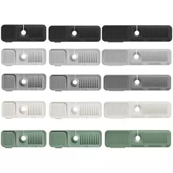 L/XL/XXL Нескользящий силиконовый брызговик для смесителя для кухни, ванной комнаты, прачечной XL чёрный