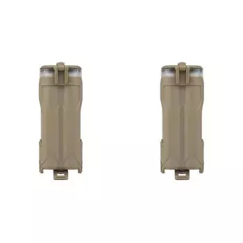#L Ящик для хранения батареек Чехол с двумя отверстиями для магазинов Airsoft для CR123/AAA/AA (Загар)