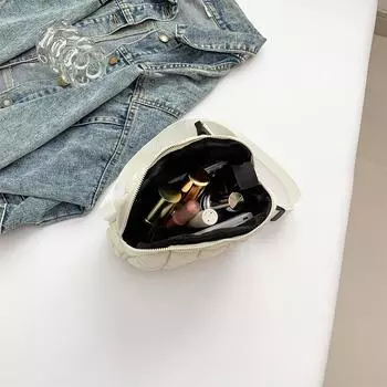 #L Женская мягкая сумка с облаком, стеганая нагрудная сумка, однотонная повседневная сумка для девочек (белый)