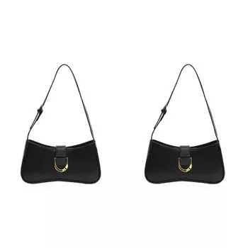 #L Женская сумка из искусственной кожи под мышками Модная сумка через плечо для путешествий на открытом воздухе (черный)