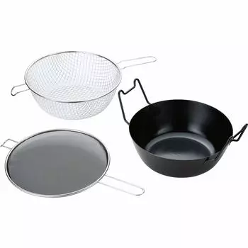 La Base Tsubame Sanjo NEW Iron Pot 28cm Set Made in Japan la base Yoko Arimoto Deep-Fried LB-099